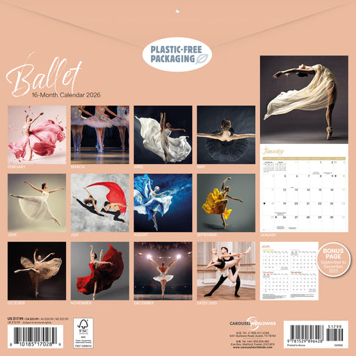 Ballet 2026 Square Wall Calendar