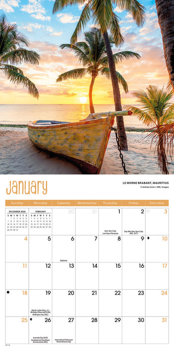 Beaches 2026 Mini Wall Calendar