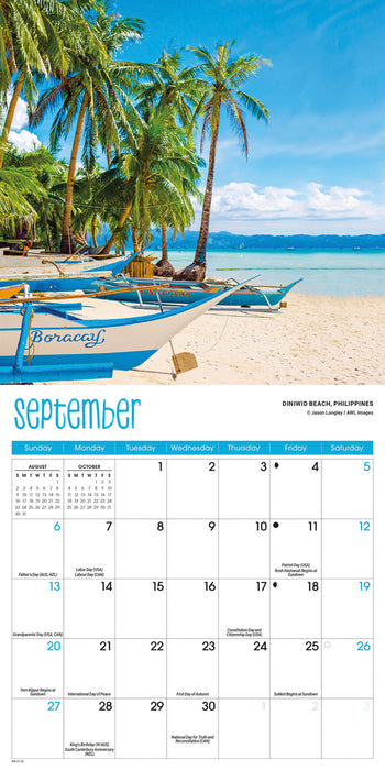 Beaches 2026 Mini Wall Calendar