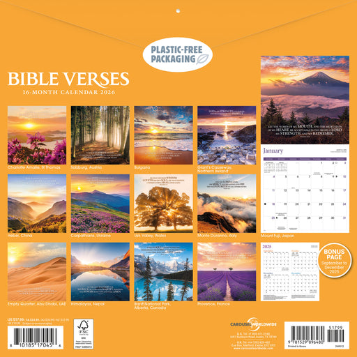 Bible Verses 2026 Square Wall Calendar