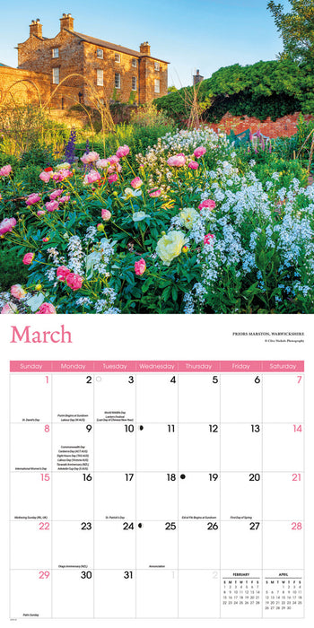 Country Gardens 2026 Square Wall Calendar