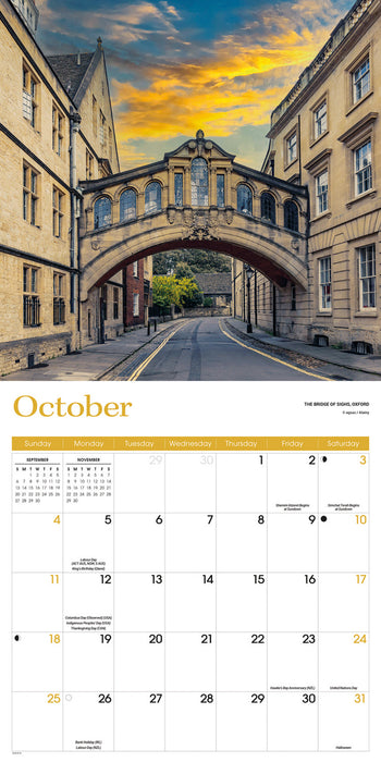 England 2026 Square Wall Calendar