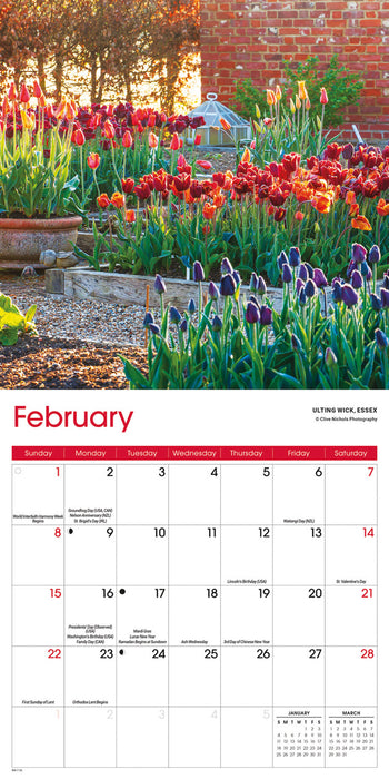 Gardens 2026 Mini Wall Calendar