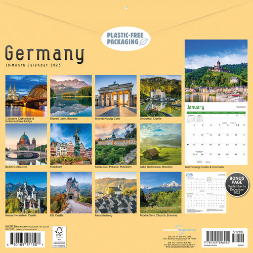 Germany 2026 Square Wall Calendar