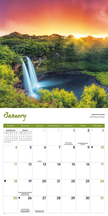 Hawaii 2026 Square Wall Calendar