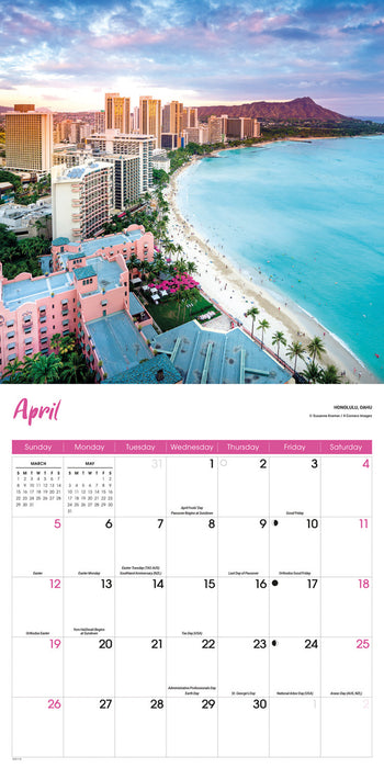 Hawaii 2026 Square Wall Calendar