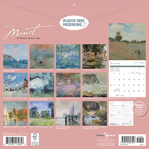 Monet 2026 Square Wall Calendar
