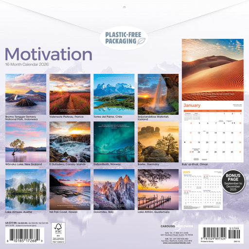 Motivation 2026 Square Wall Calendar
