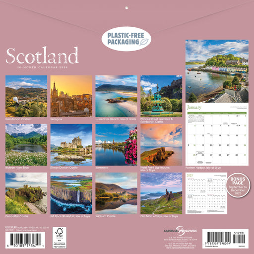 Scotland 2026 Square Wall Calendar