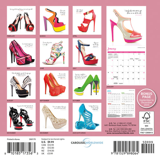 Shoes 2026 Mini Wall Calendar
