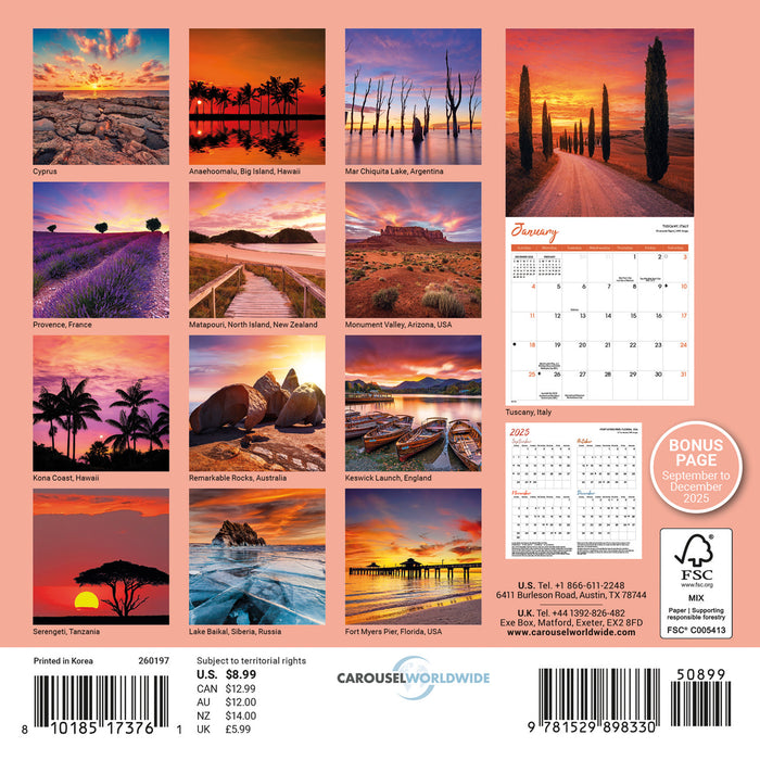 Sunsets 2026 Mini Wall Calendar