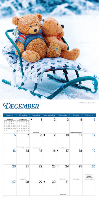 Teddy Bears 2026 Square Wall Calendar