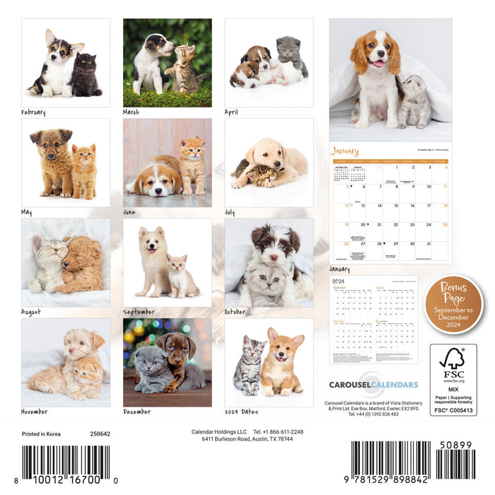 2025 Kittens & Puppies Mini Wall Calendar