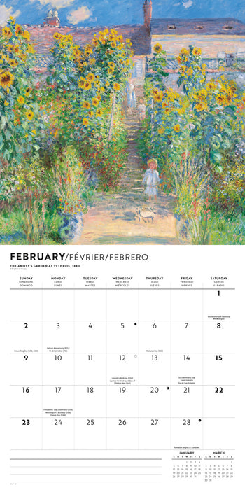 2025 Monet Wall Calendar