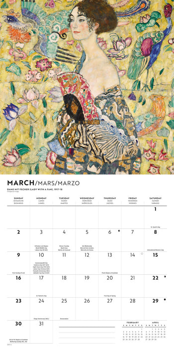 2025 Klimt Wall Calendar