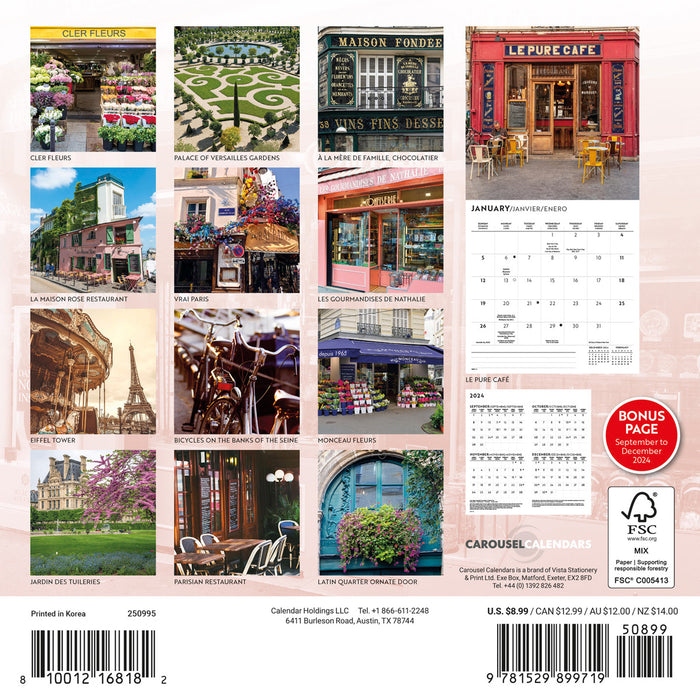 2025 Parisian Lifestyle Mini Wall Calendar