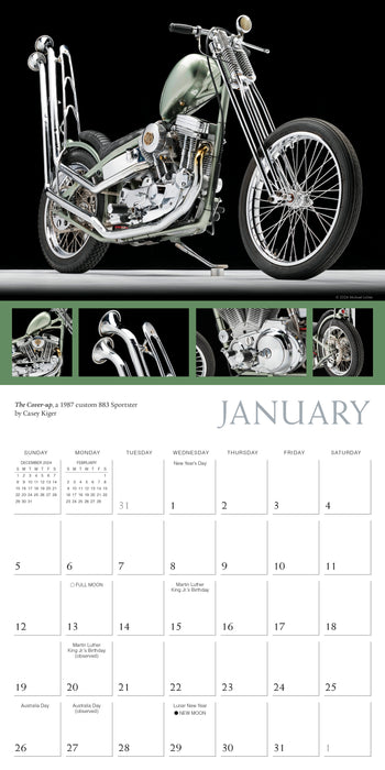 2025 Custom Motorcycles Wall Calendar