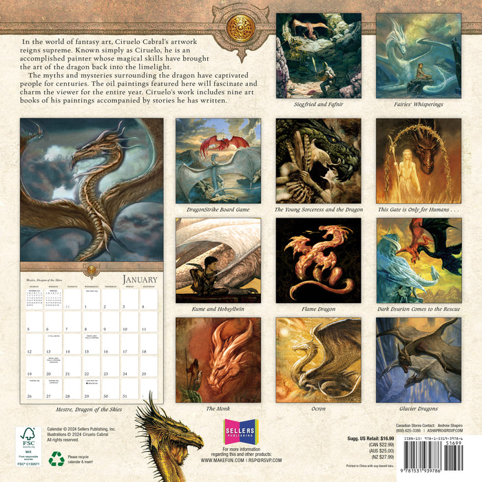 2025 Dragons by Ciruelo Wall Calendar (Online Exclusive)