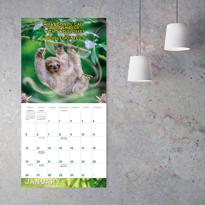 2025 Stoner Sloths Wall Calendar