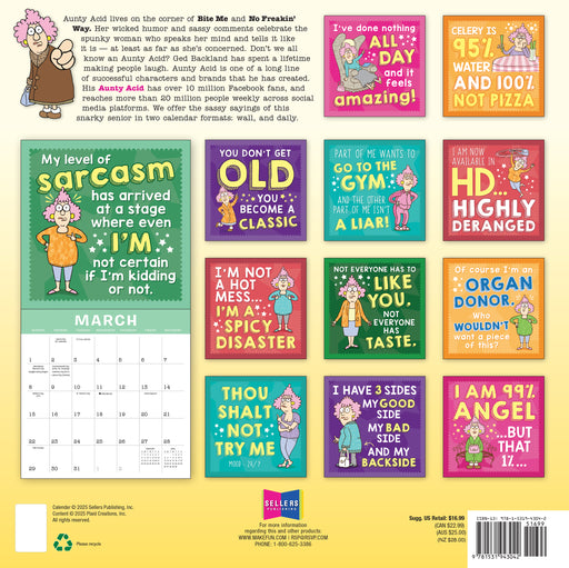 Aunty Acid 2026 Square Wall Calendar
