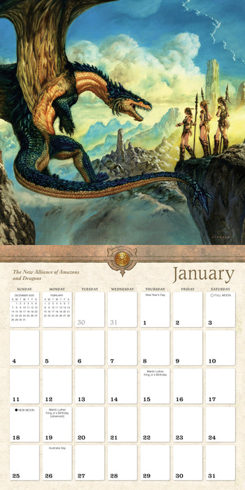 Dragons by Ciruelo 2026 Square Wall Calendar