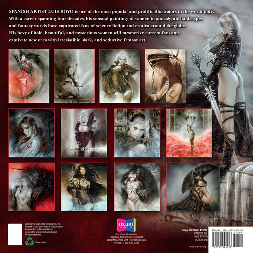 The Fantasy Art of Luis Royo 2026 Square Wall Calendar (Online Exclusive)