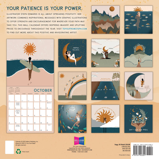 Grow with the Flow 2026 Square Wall Calendar