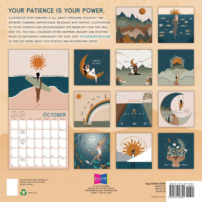 Grow with the Flow 2026 Square Wall Calendar