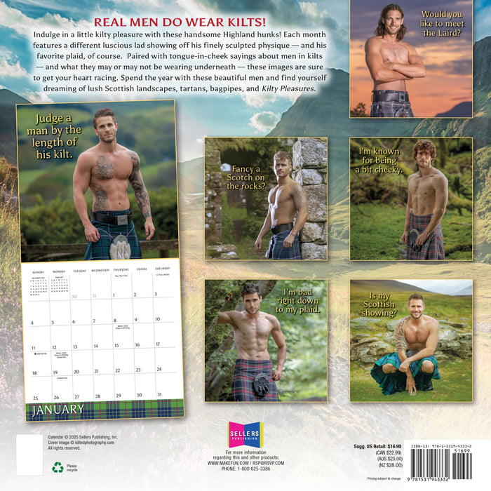 Kilty Pleasures 2026 Square Wall Calendar