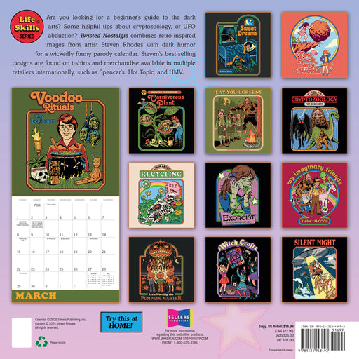 Twisted Nostalgia Life Lessons from the Dark Side 2026 Square Wall Calendar