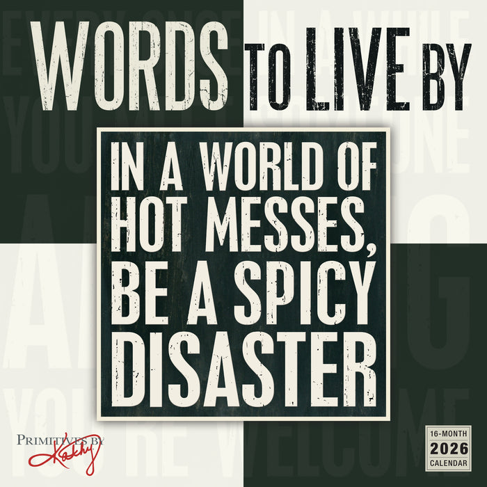 Words to Live By 2026 Square Wall Calendar