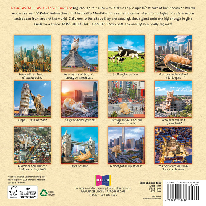 Catzilla 2026 Mini Wall Calendar