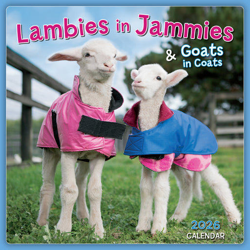 Lambies in Jammies and Goats in Coats 2026 Mini Wall Calendar