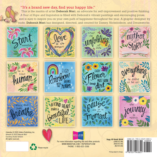 Year of Hope and Inspiration D Mori 2026 Mini Wall Calendar