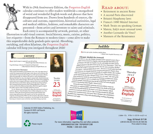 Forgotten English 2026 Page-A-Day Calendar