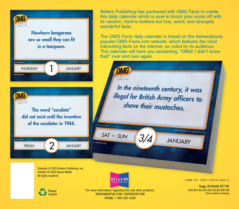 OMG Facts Hard to Believe true facts all year long 2026 Page-A-Day Calendar