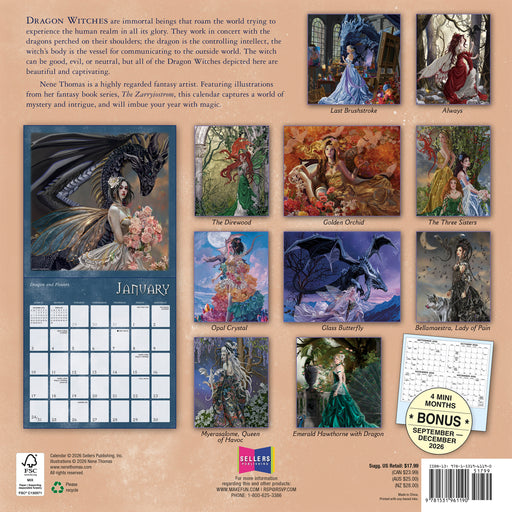 Dragon Witches The Art of Nene 2027 Square Wall Calendar