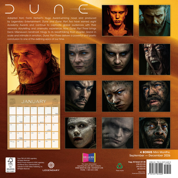 Dune 2027 Square Wall Calendar