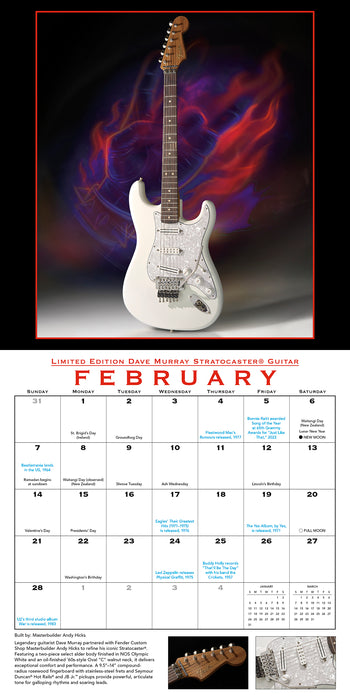 Fender Custom Shop Guitars 2027 Square Wall Calendar