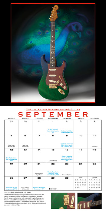 Fender Custom Shop Guitars 2027 Square Wall Calendar