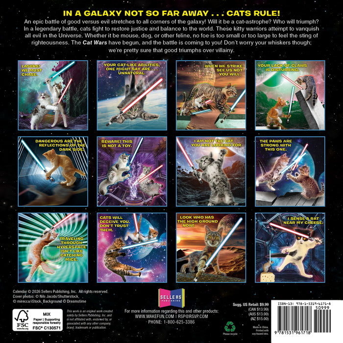 Cat Wars 2027 Mini Wall Calendar