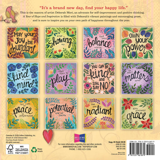 Year of Hope and Inspiration 2027 Mini Wall Calendar