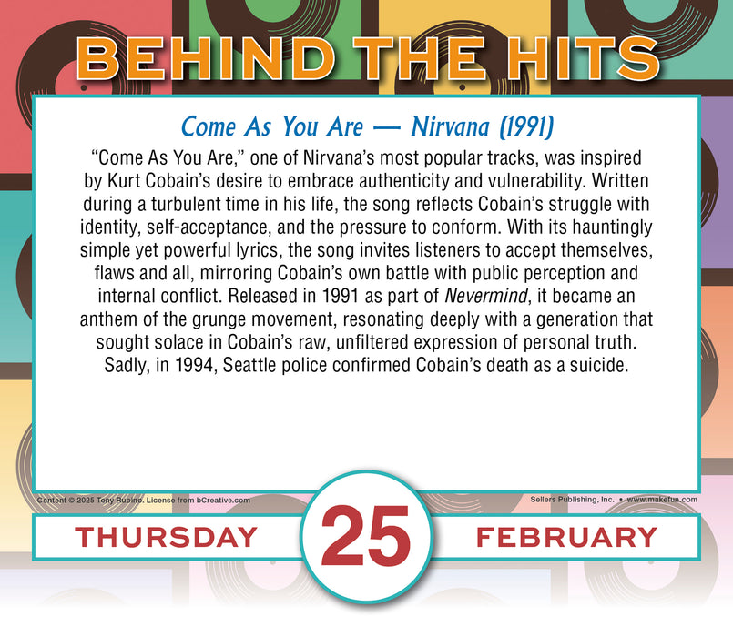 Behind the Hits Moments that Inspired 2027 Page-A-Day Calendar