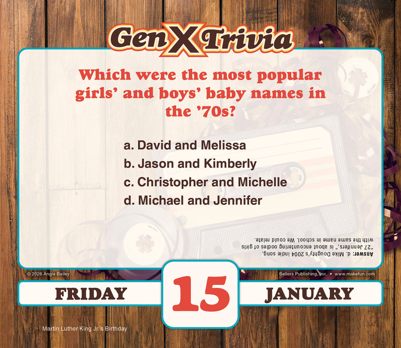 Daily Gen X Trivia 2027 Page-A-Day Calendar