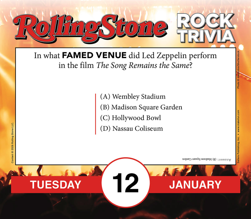 Rolling Stone Rock Trivia 2027 Page-A-Day Calendar