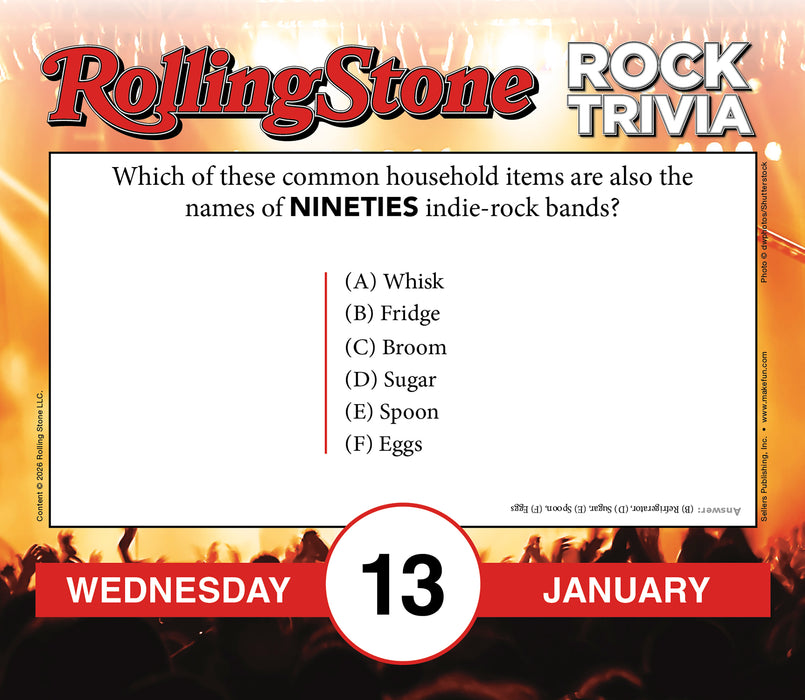 Rolling Stone Rock Trivia 2027 Page-A-Day Calendar