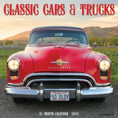 2025 Classic Cars & Trucks Wall Calendar by  Willow Creek Press from Calendar Club