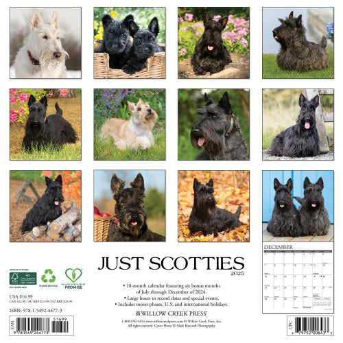 2025 Scotties Wall Calendar by  Willow Creek Press from Calendar Club