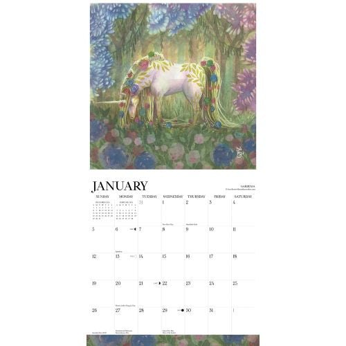 2025 Unicorns by Sara Burrier Wall Calendar by  Willow Creek Press from Calendar Club