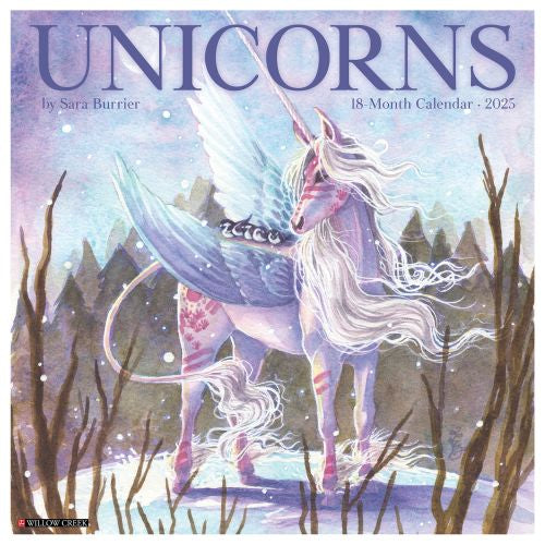 2025 Unicorns by Sara Burrier Wall Calendar by  Willow Creek Press from Calendar Club